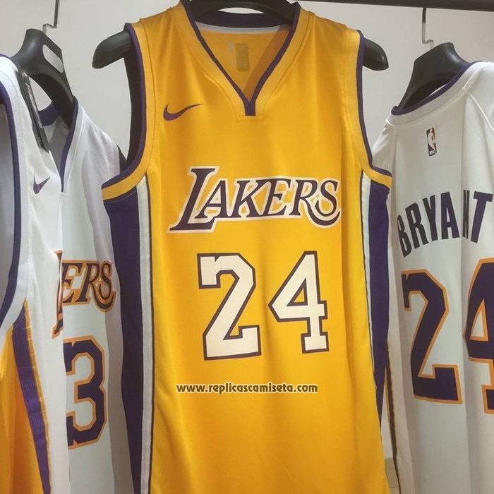Camiseta Los Angeles Lakers Kobe Bryant #24 Icon 2017-18 Amarillo